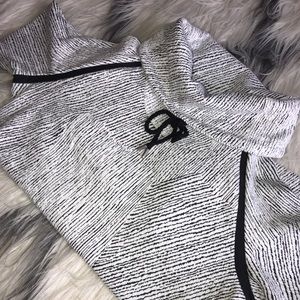 Women's Black and White Hooded Jacket